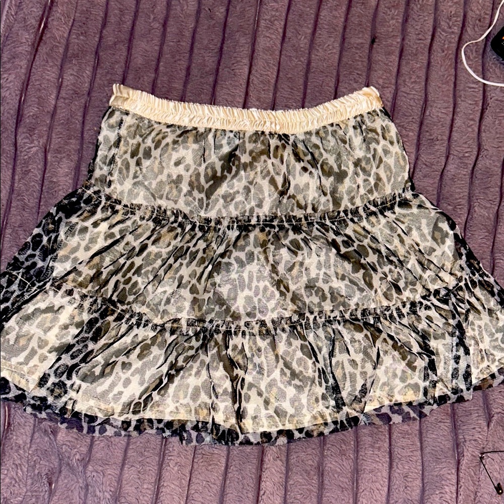 Basic Editions Animal Print Mini Skirt